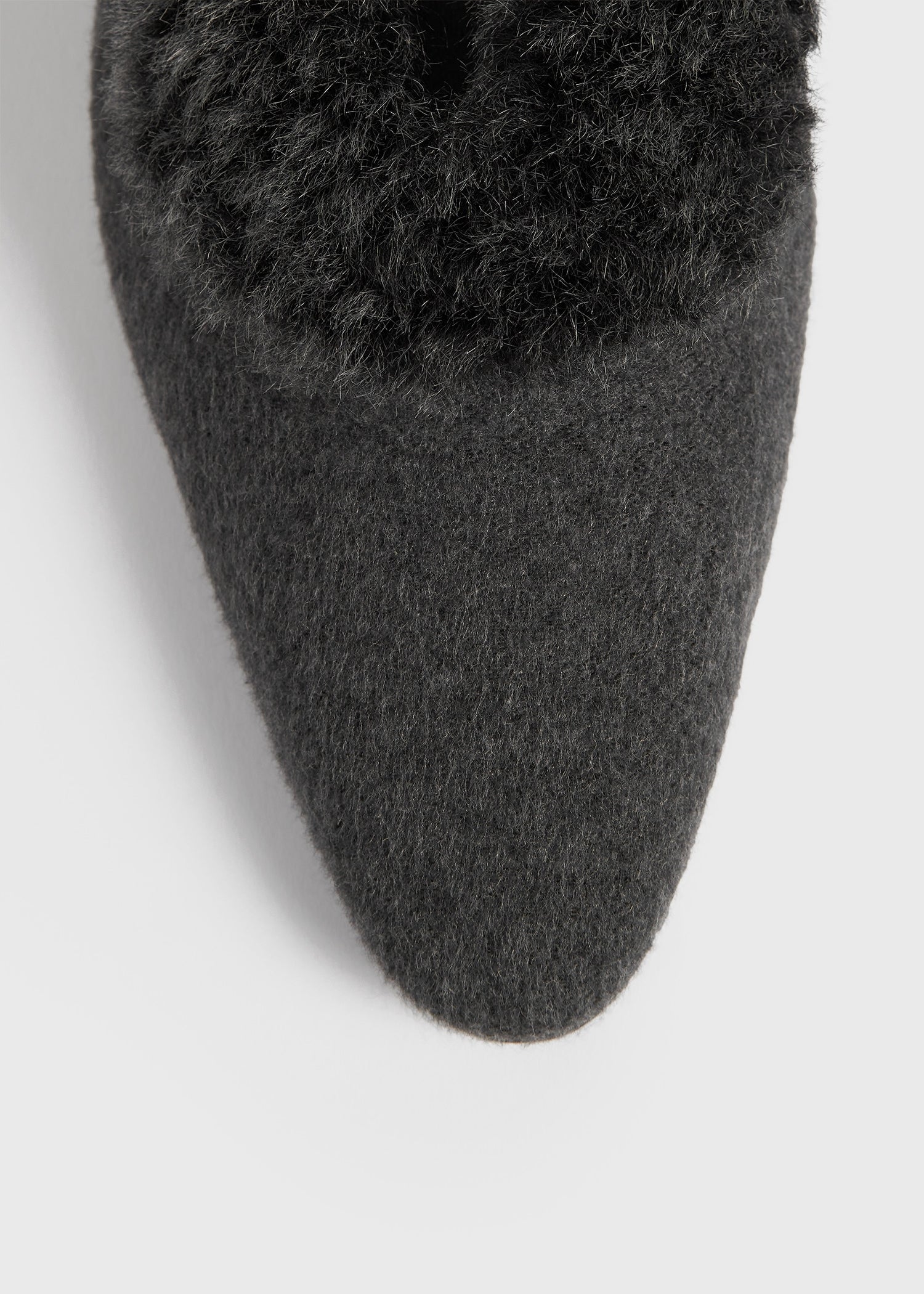 SHEARLING-EDGE FLANNEL BALLERINAS