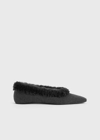 SHEARLING-EDGE FLANNEL BALLERINAS