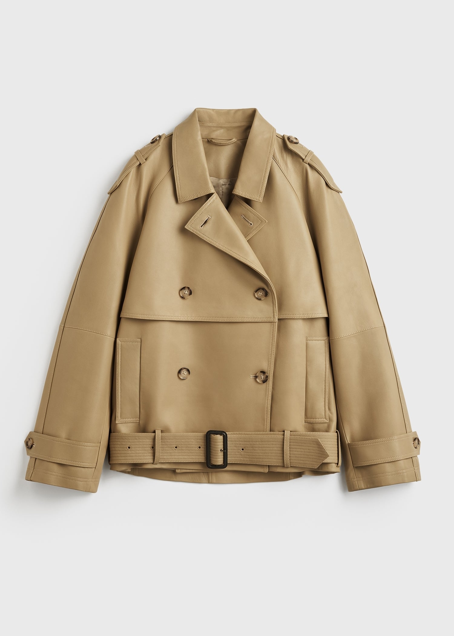 SHORT LEATHER TRENCH