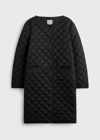 QUILTED COLLARLESS COAT