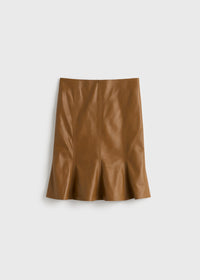 FLUTED LEATHER SKIRT