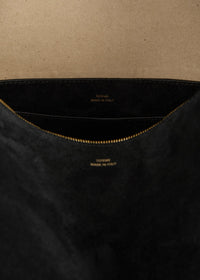 MEDIUM BEVEL SUEDE BAG