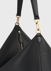 MEDIUM BEVEL GRAINED-LEATHER BAG