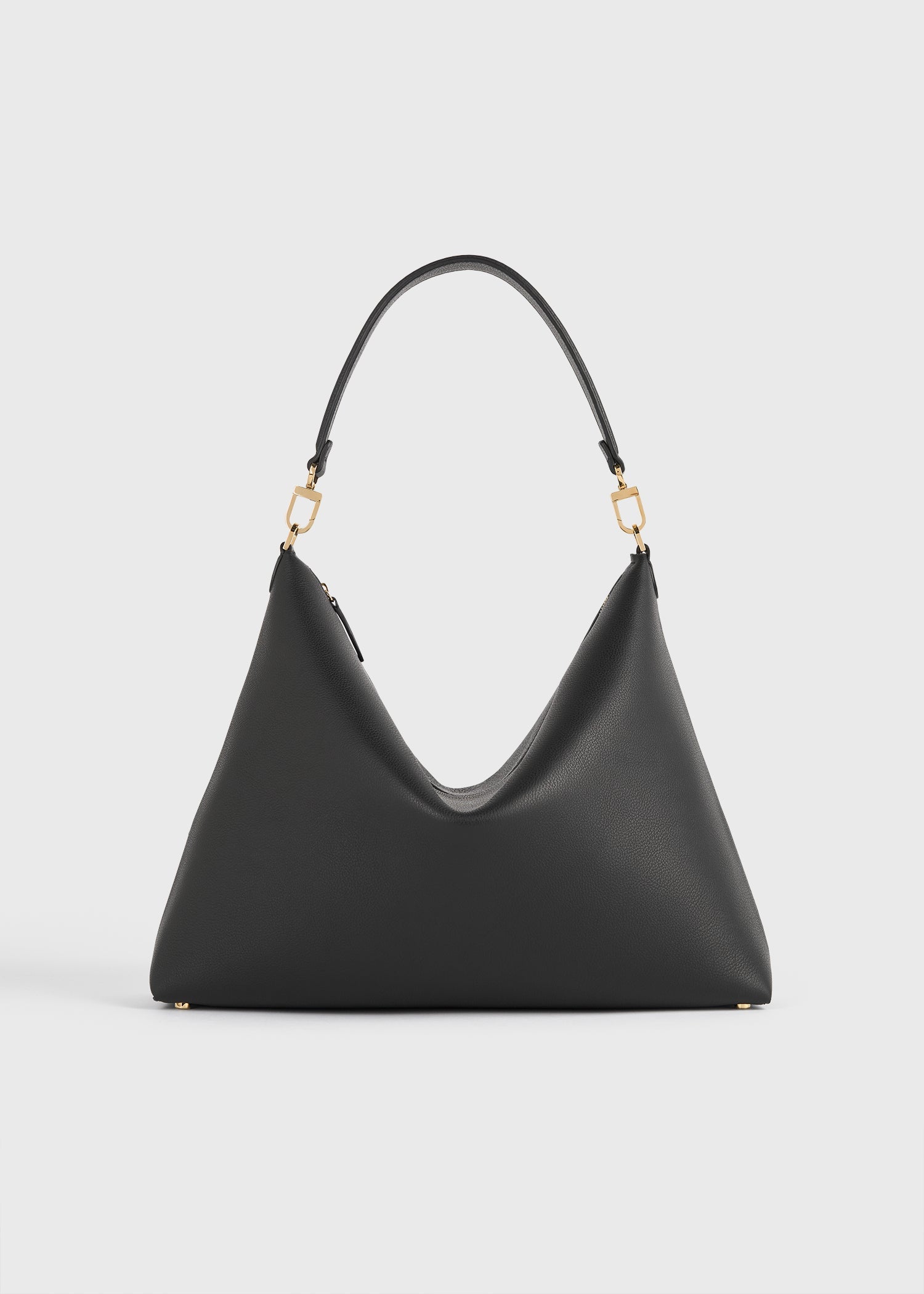 MEDIUM BEVEL GRAINED-LEATHER BAG