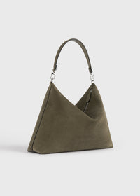 MEDIUM BEVEL CORD-SUEDE BAG