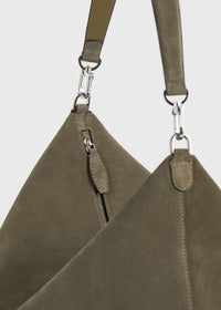 MEDIUM BEVEL CORD-SUEDE BAG