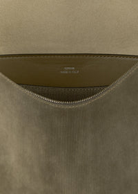 MEDIUM BEVEL CORD-SUEDE BAG