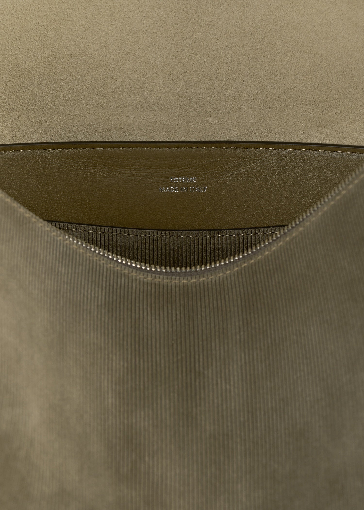 MEDIUM BEVEL CORD-SUEDE BAG