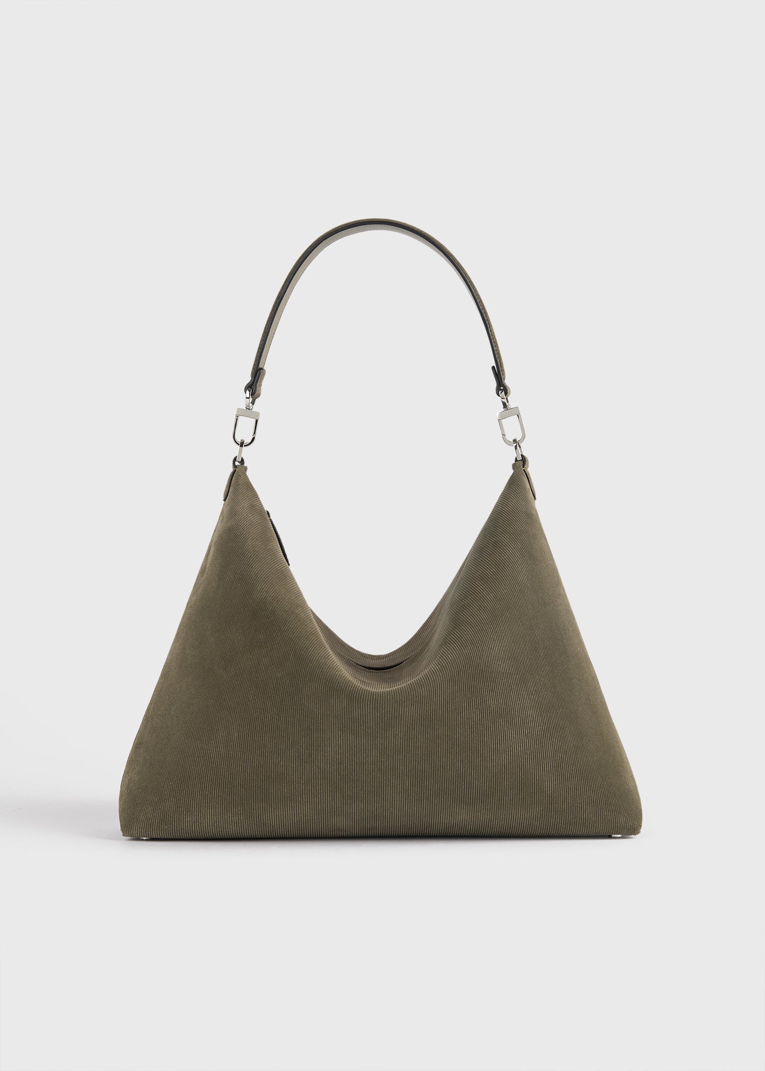 MEDIUM BEVEL CORD-SUEDE BAG