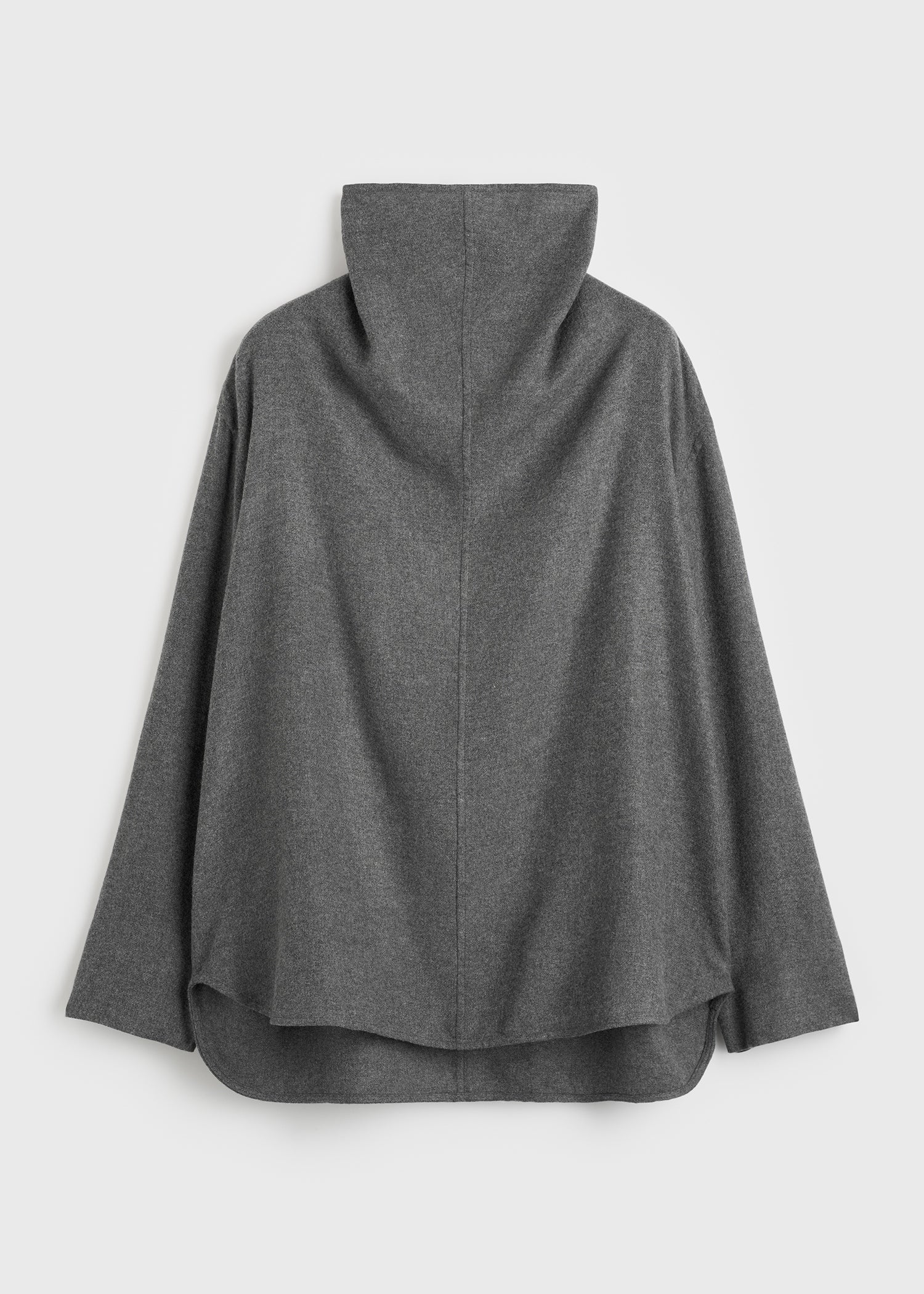 FUNNEL-NECK FLANNEL TOP