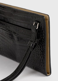 BELTED CROCO-EMBOSSED CROSSBODY