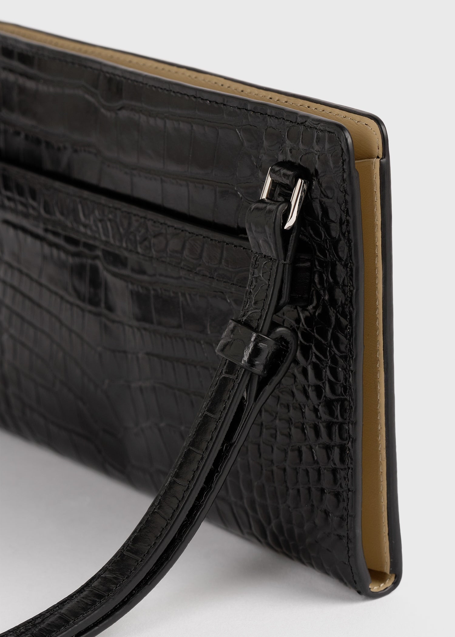 BELTED CROCO-EMBOSSED CROSSBODY