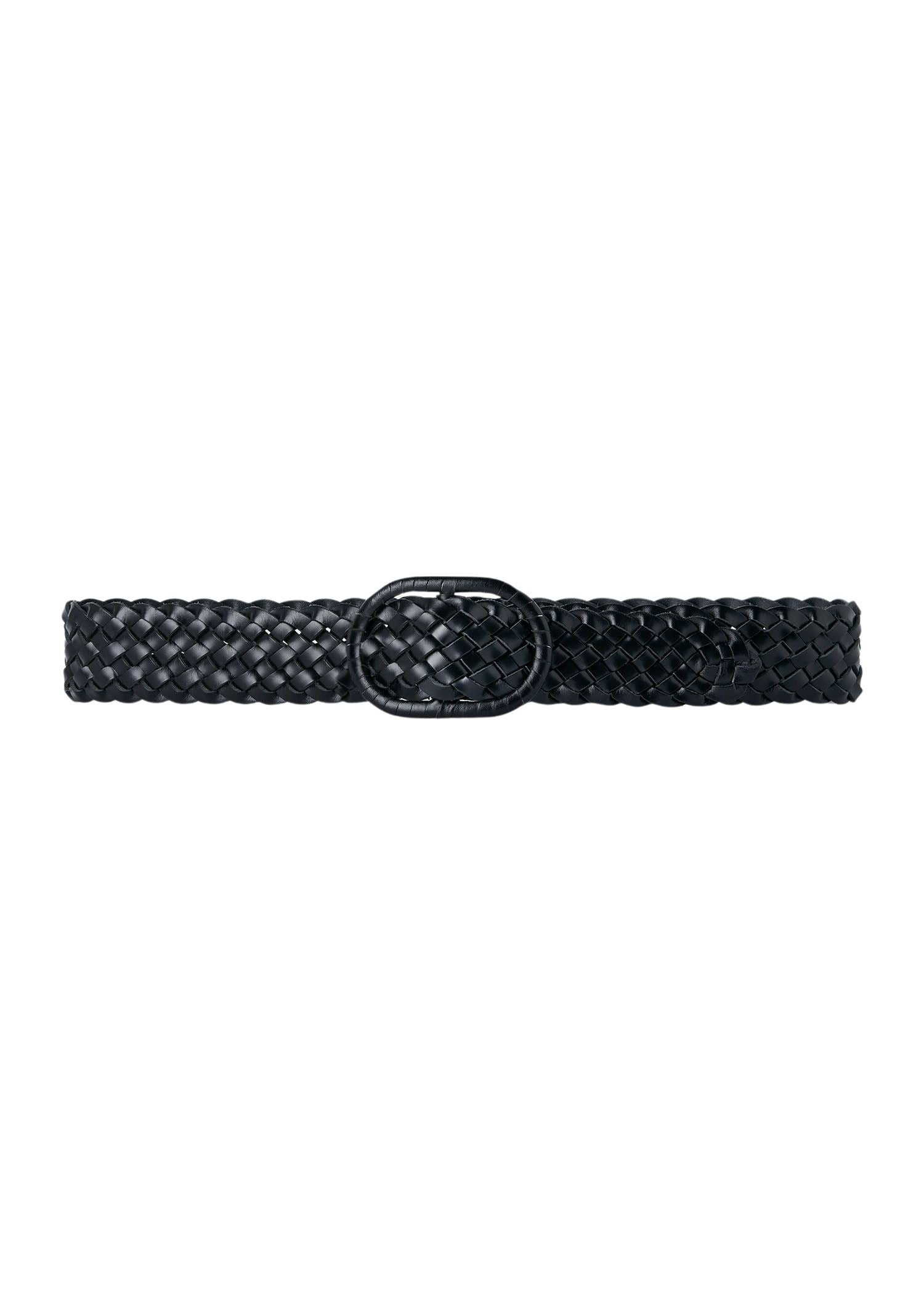Ceinture large tressé en cuir - Black