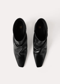Bottines à talons courbées 50 en cuir - Black