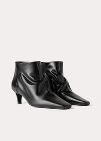 Bottines à talons courbées 50 en cuir - Black
