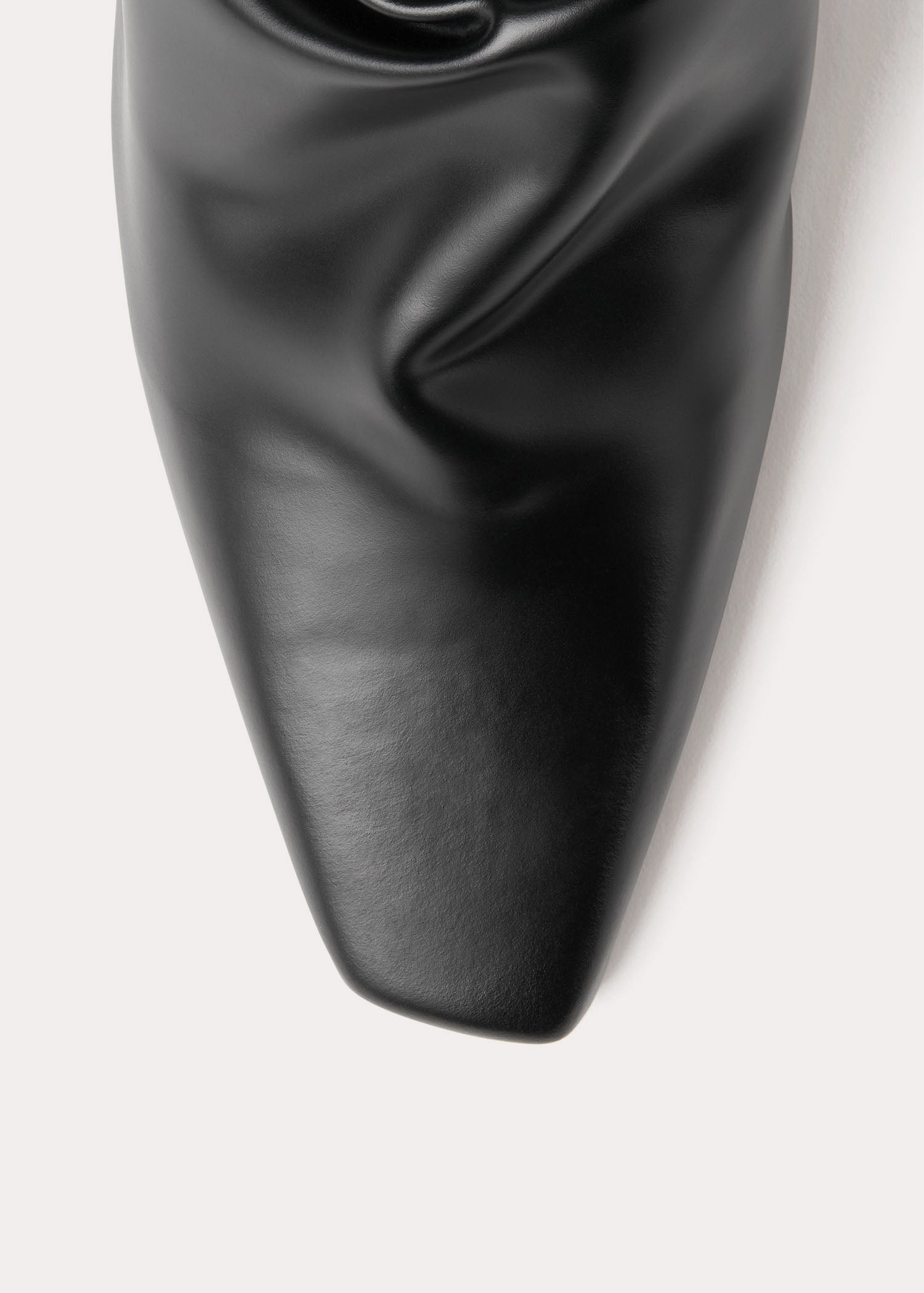 Bottines à talons courbées 50 en cuir - Black