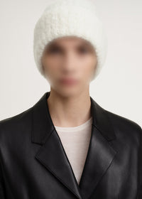 Bonnet tricoté en laine - Bone