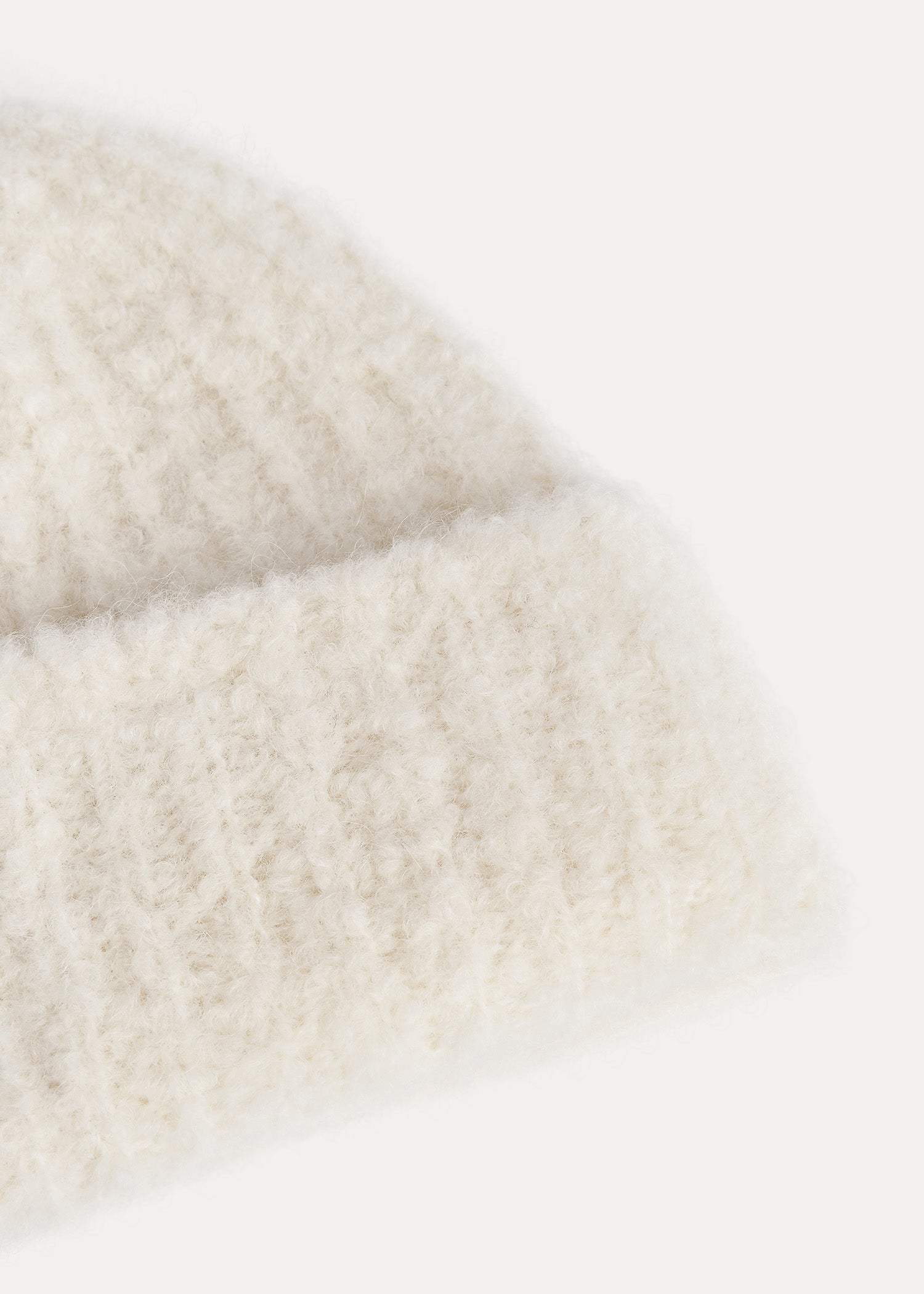Bonnet tricoté en laine - Bone