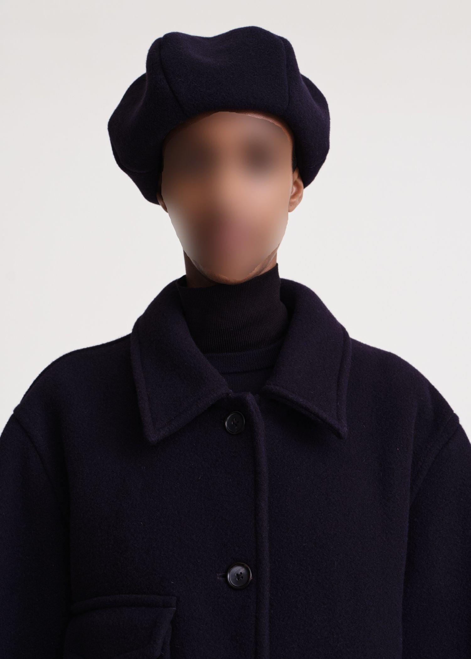 Béret en feutre de laine - Navy