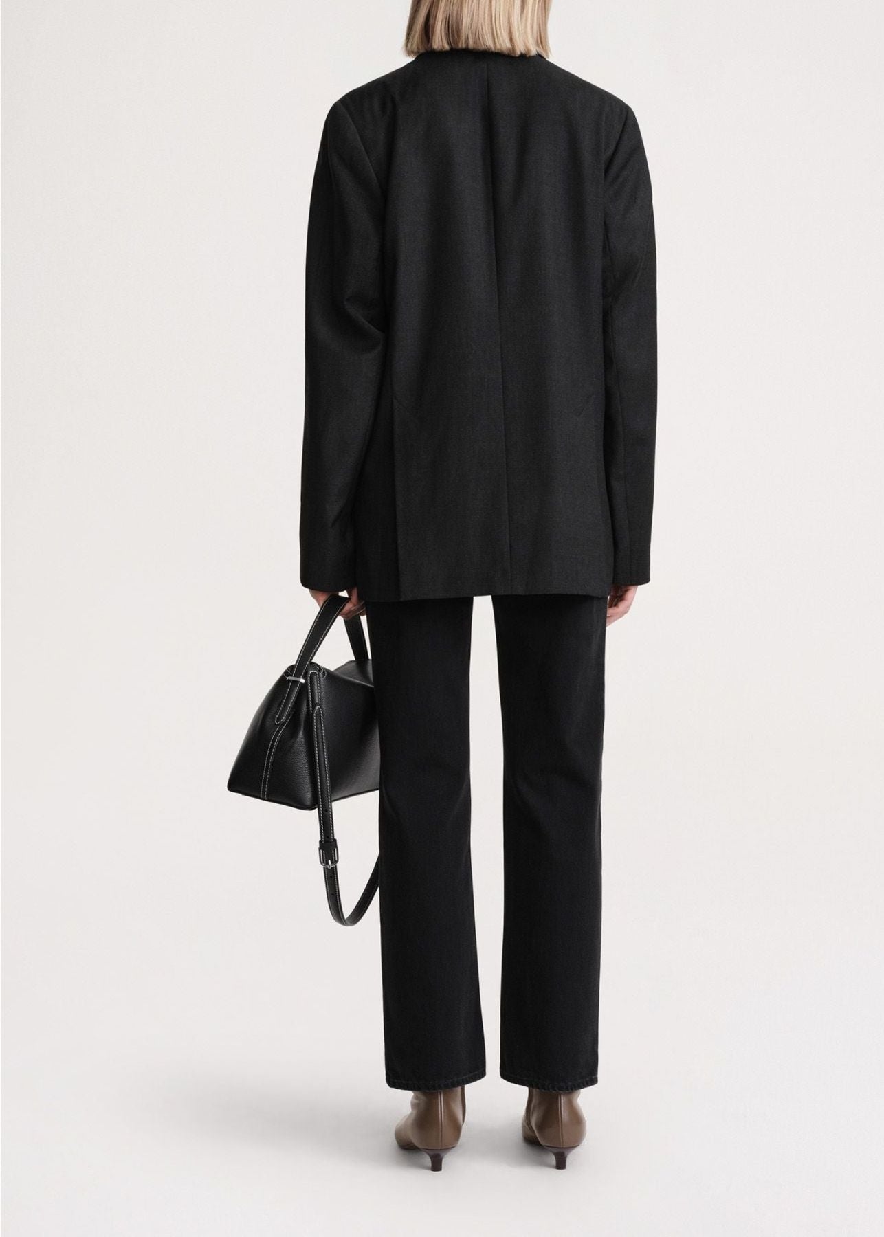 Blazer à double boutonnage en laine - Charcoal Melange