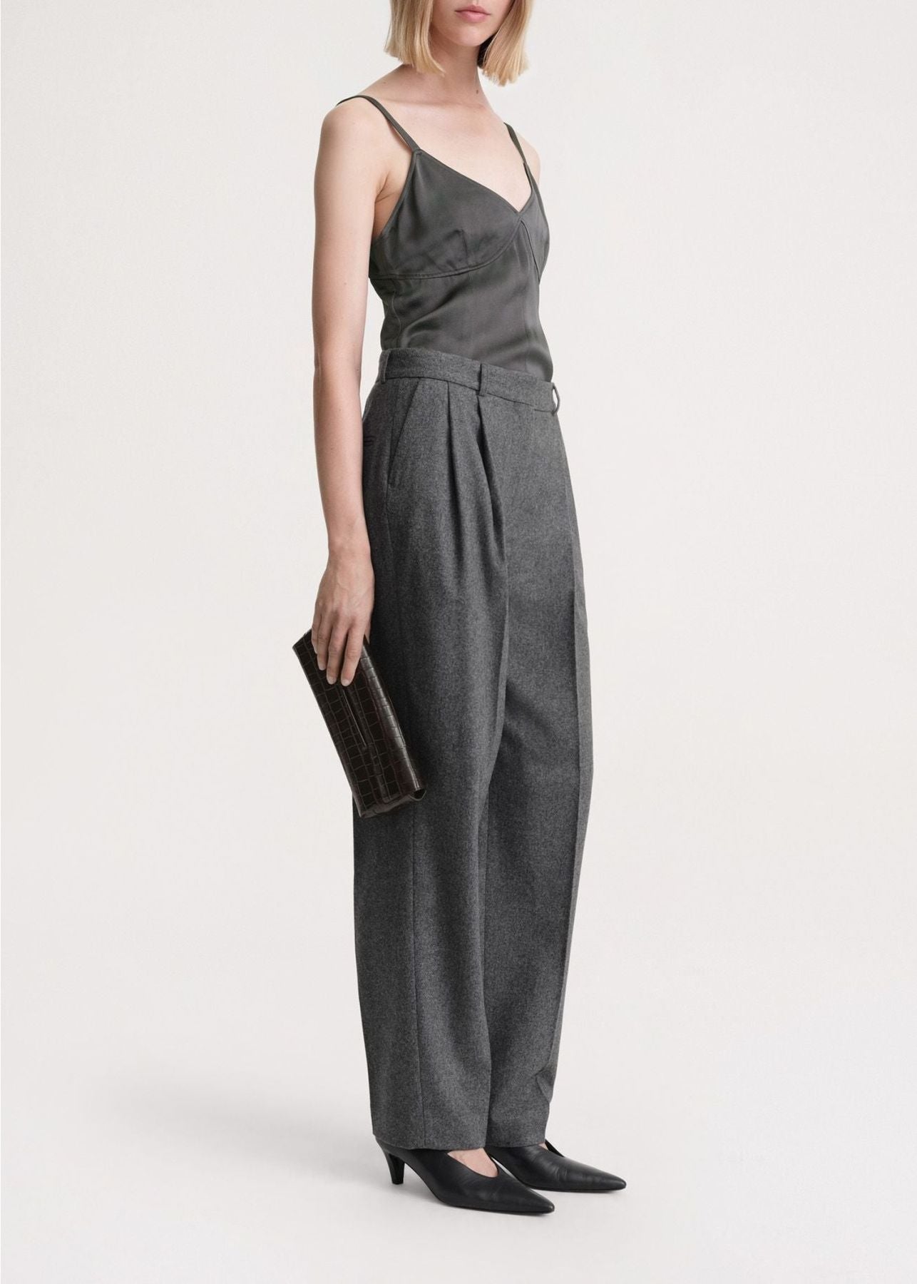 Satin cami tank top - Lead