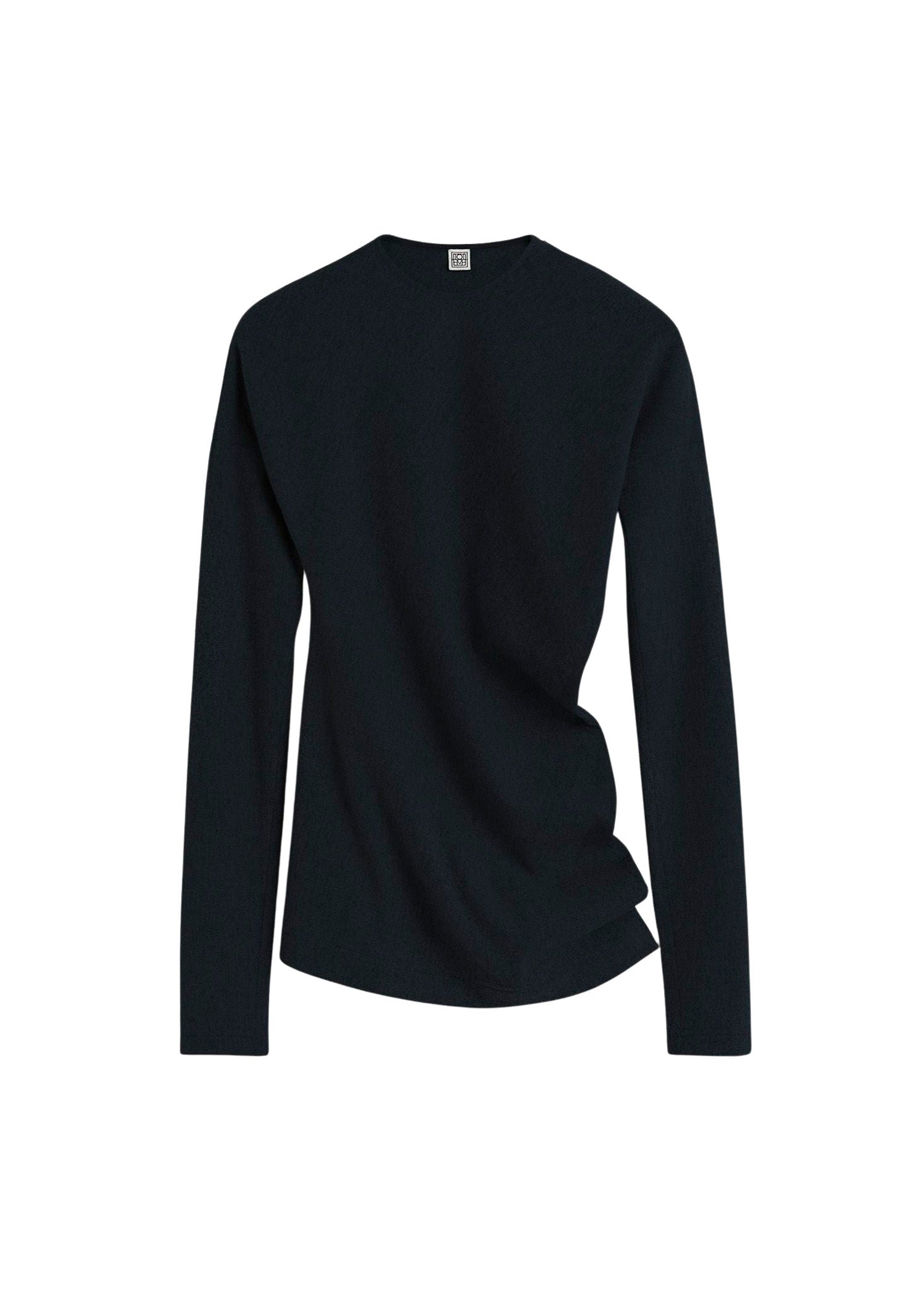 T-shirt à manches longues torsadé en laine - Navy