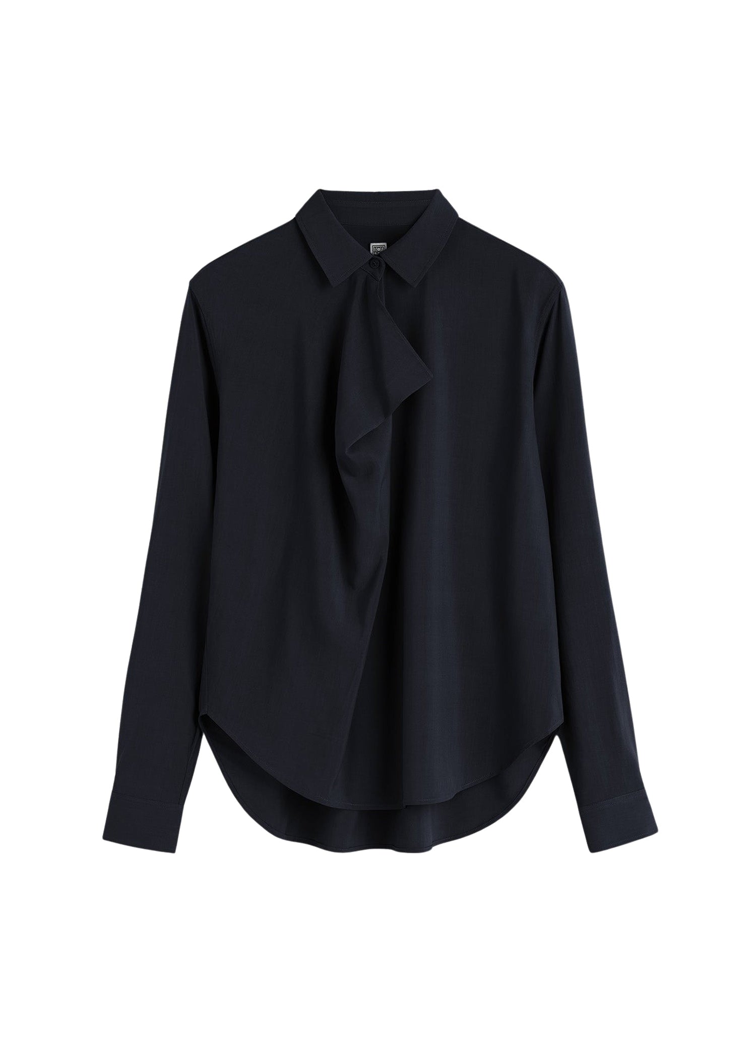 Draped shirt with cowl neck - Navy