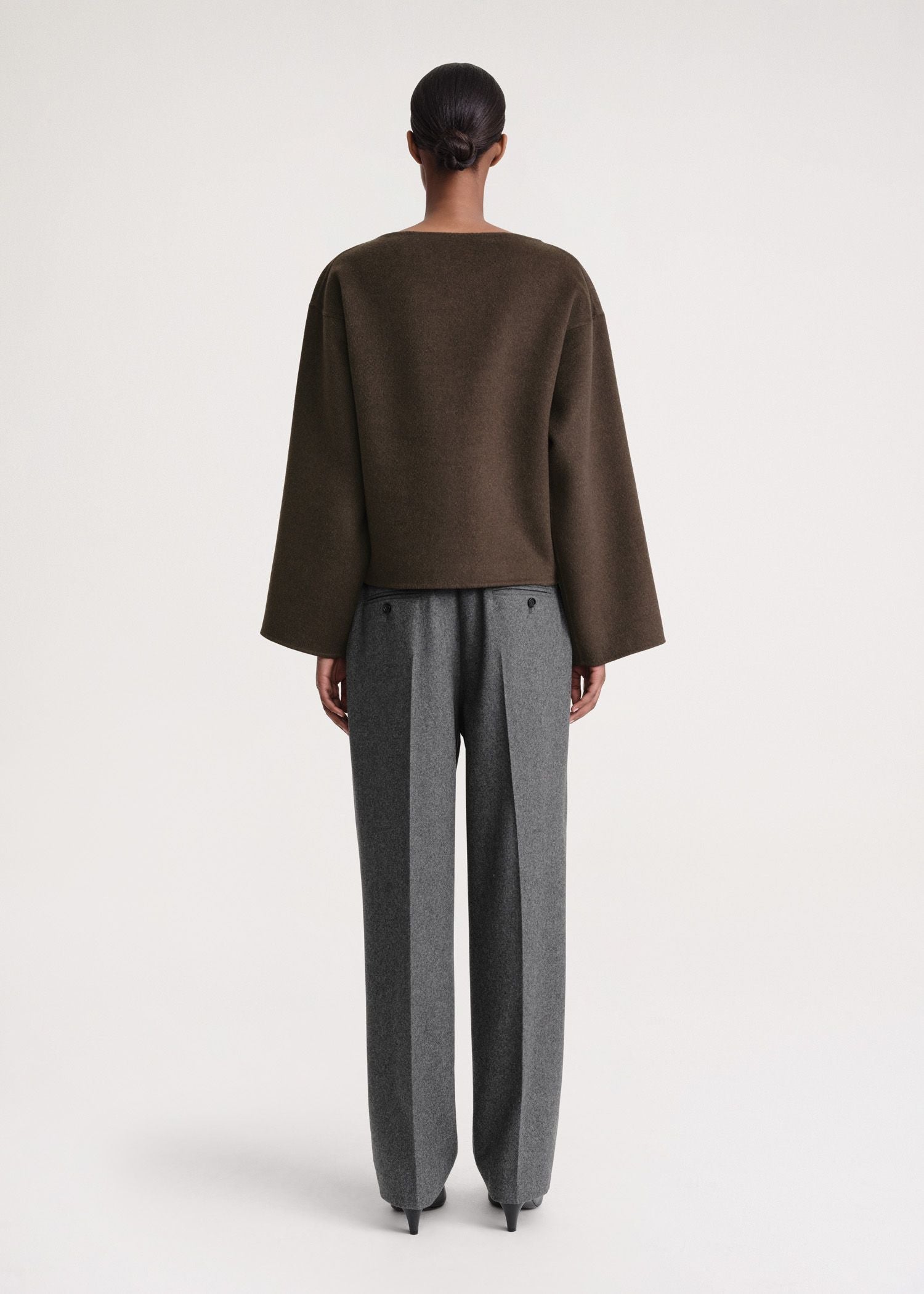 Pull trapèze en laine - Chocolate Melange