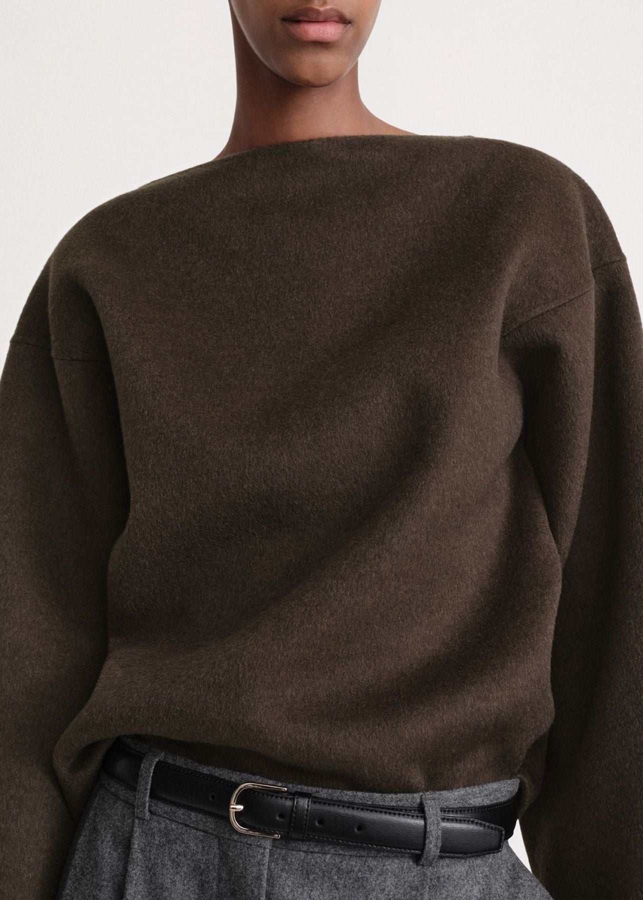Pull trapèze en laine - Chocolate Melange