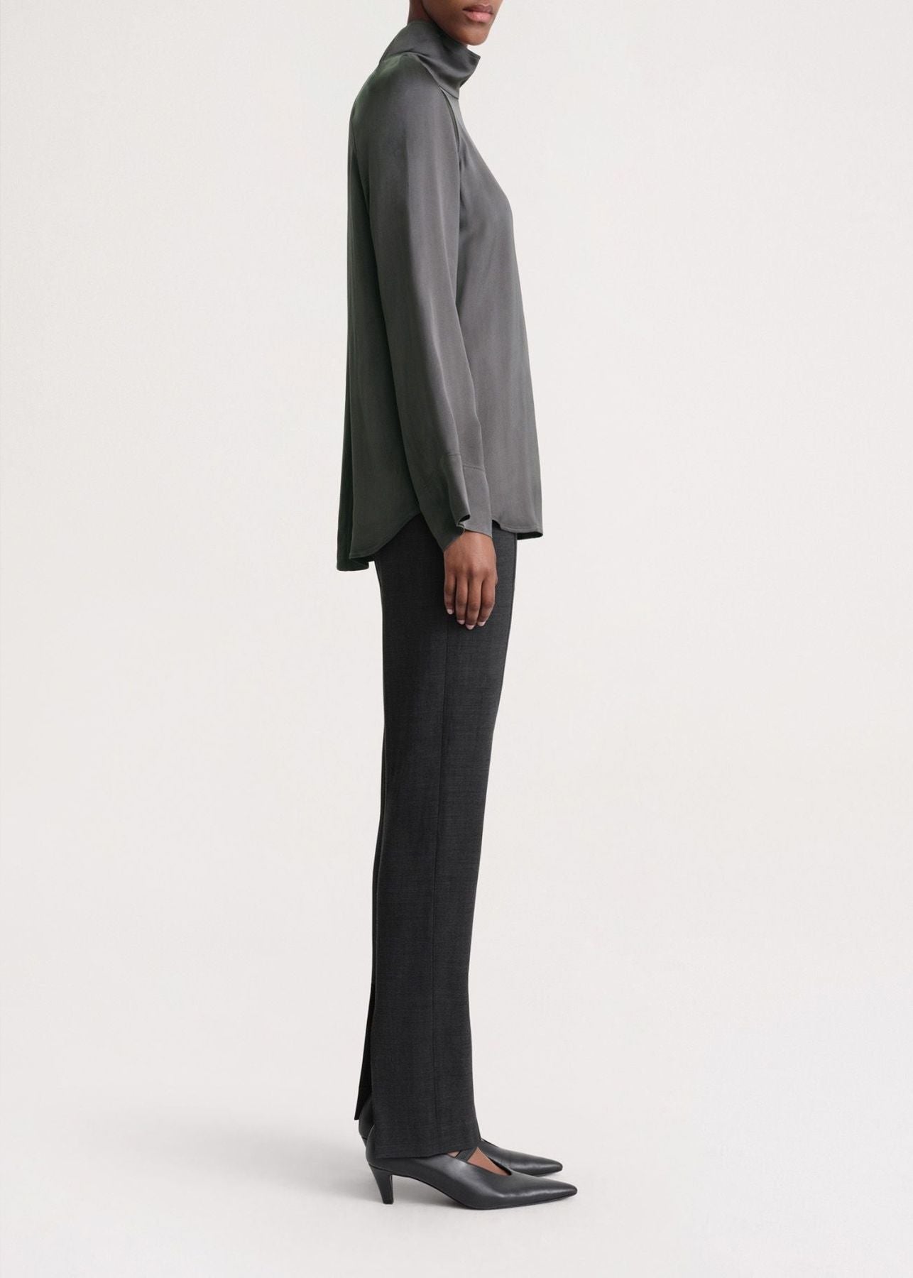 Blouse en crêpe à col montant - Lead