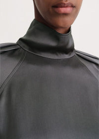 Blouse en crêpe à col montant - Lead