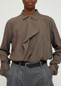 Chemise drapée à col bénitier - Ash