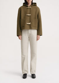 Veste courte en feutre de laine - Olive