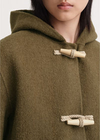 Veste courte en feutre de laine - Olive