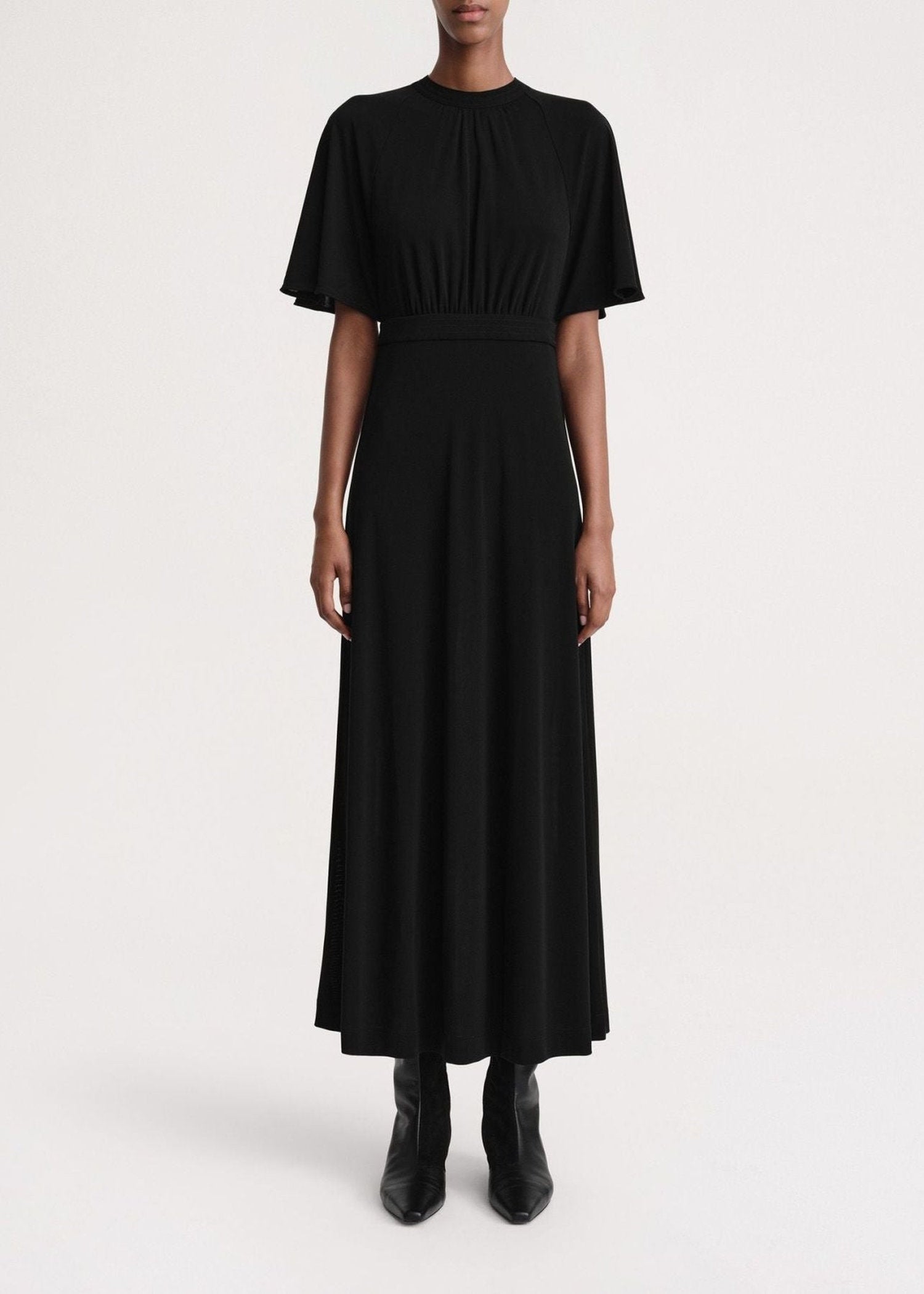 Long dress with flowing sleeves - Black