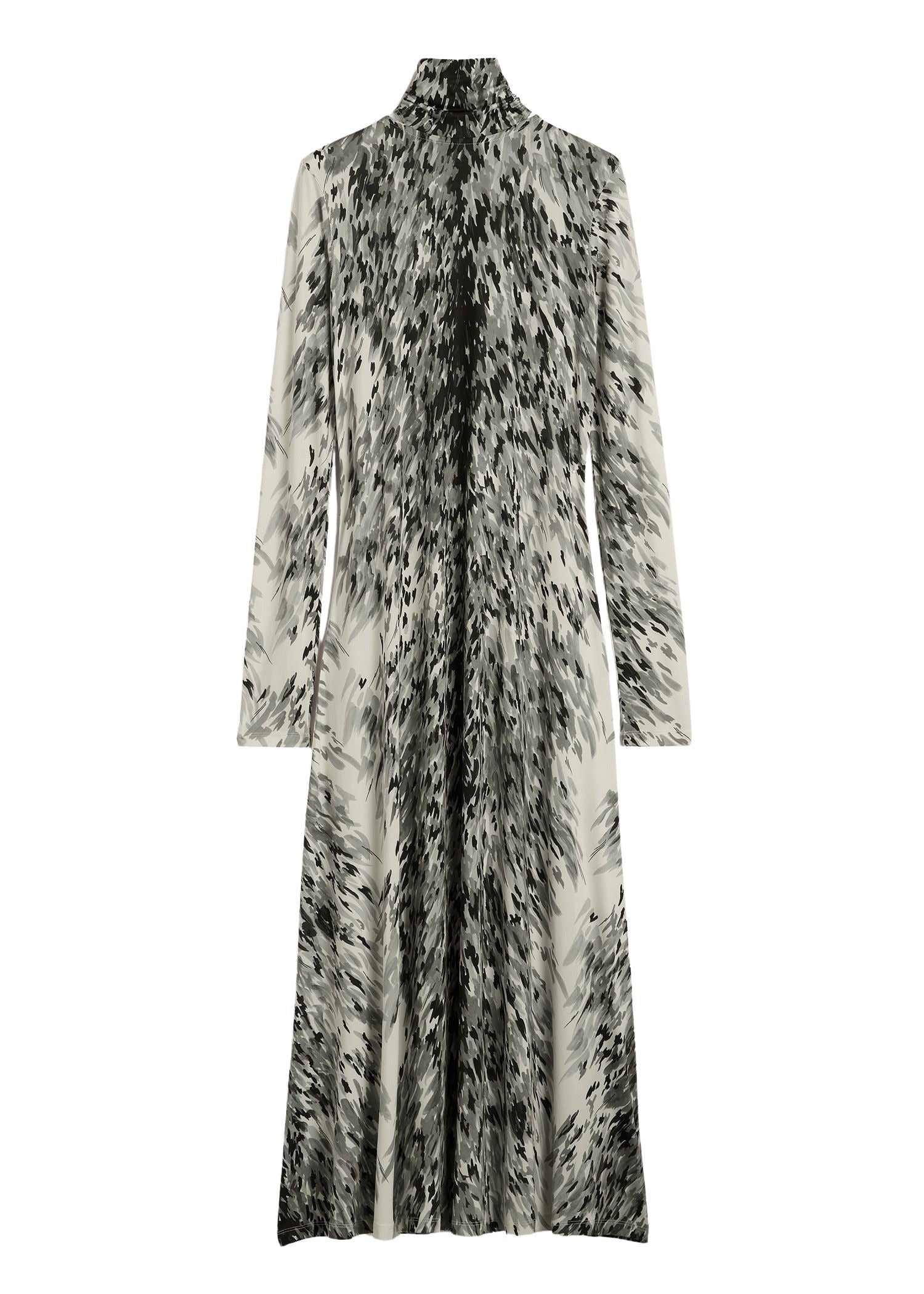 Robe midi imprimé fourrure - Grey