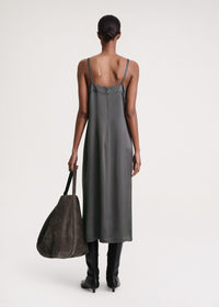 Robe courte Cami fendue en satin - Lead
