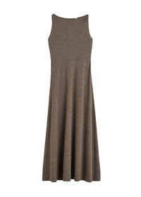 Robe midi à col bateau en laine - Oat Melange