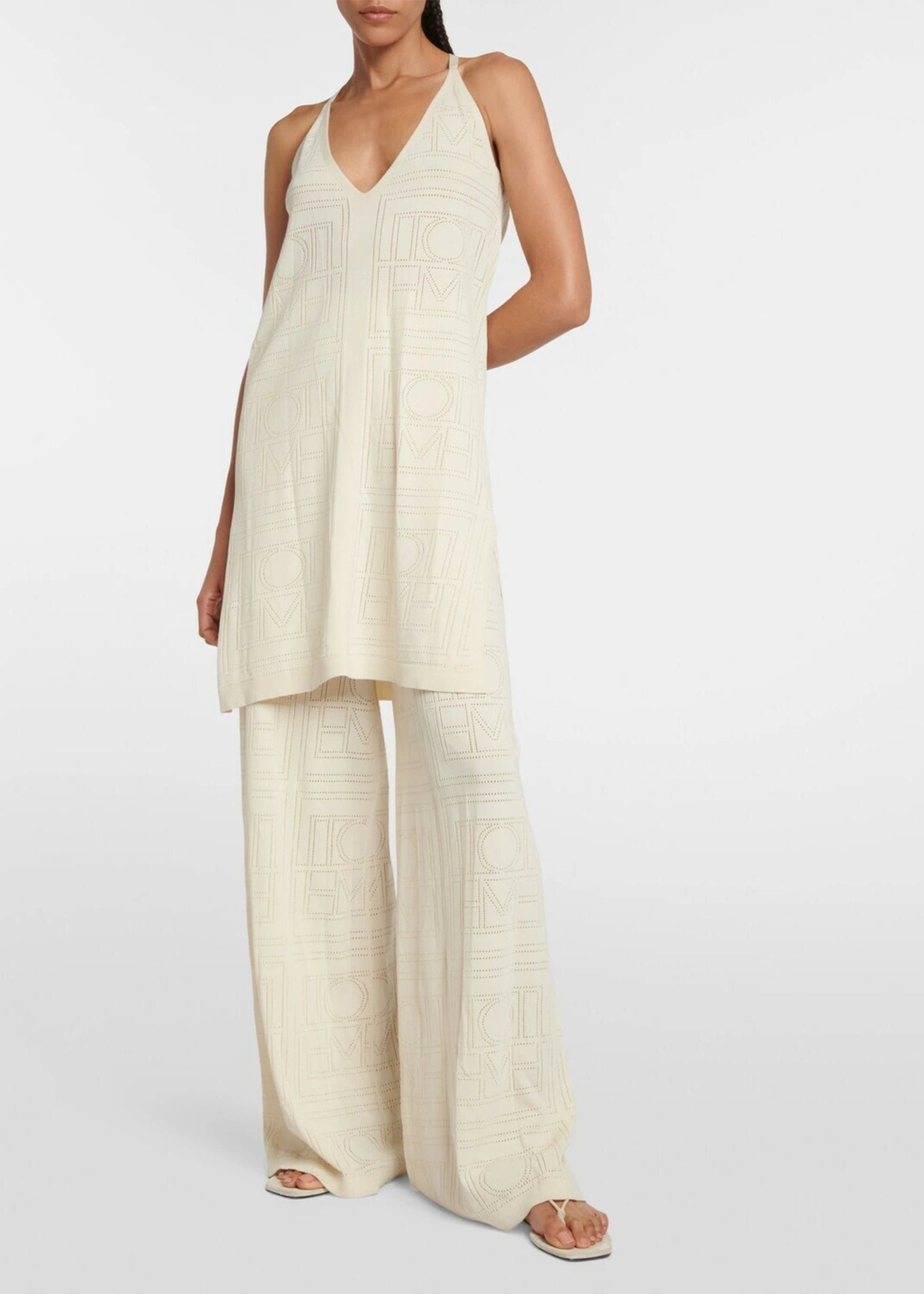 The Knots flat leather sandals - Off White