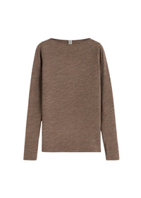 T-shirt à manches longues et col bateau en laine - Oat Melange