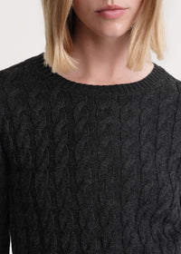 Pull tricoté en laine - Charcoal Melange
