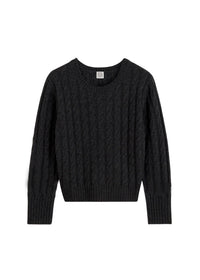 Pull tricoté en laine - Charcoal Melange