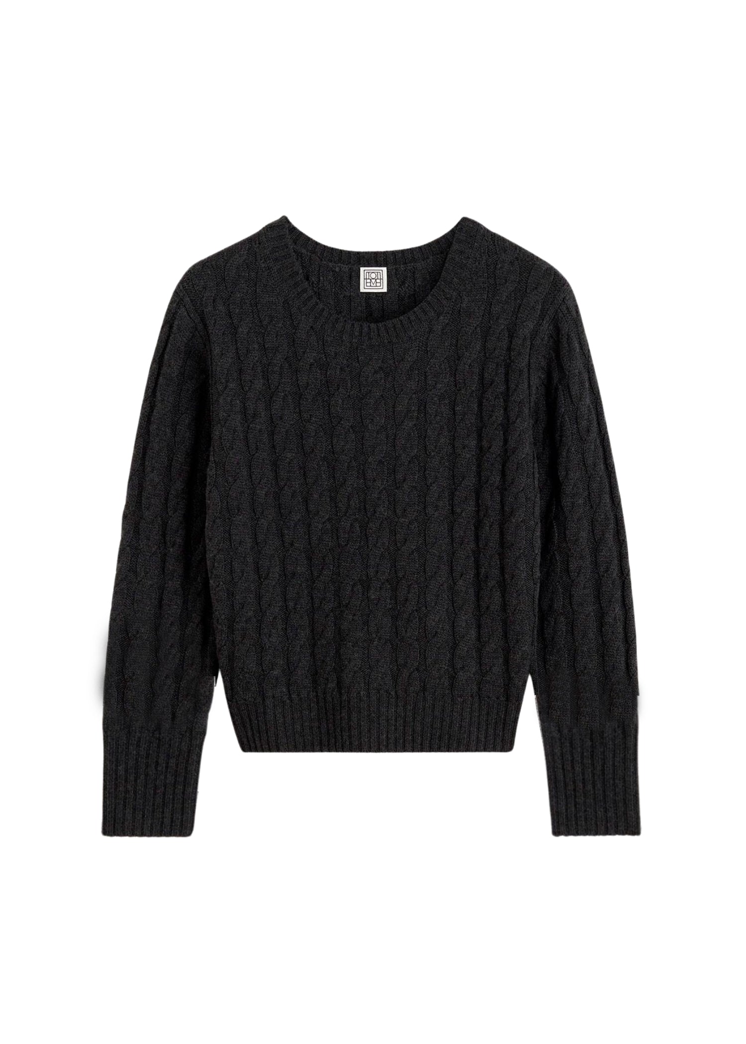 Pull tricoté en laine - Charcoal Melange