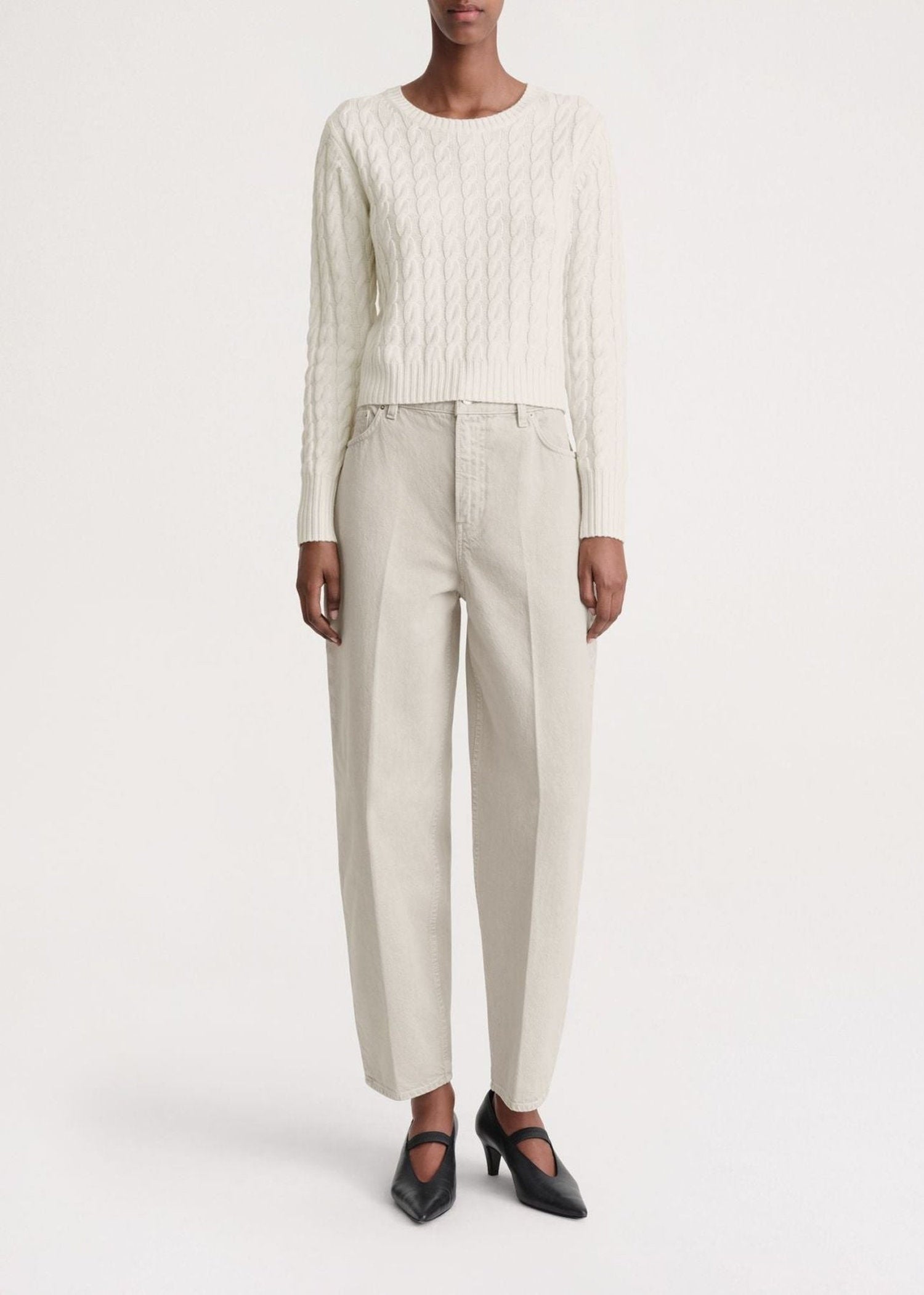 Pull tricoté en laine - Cream