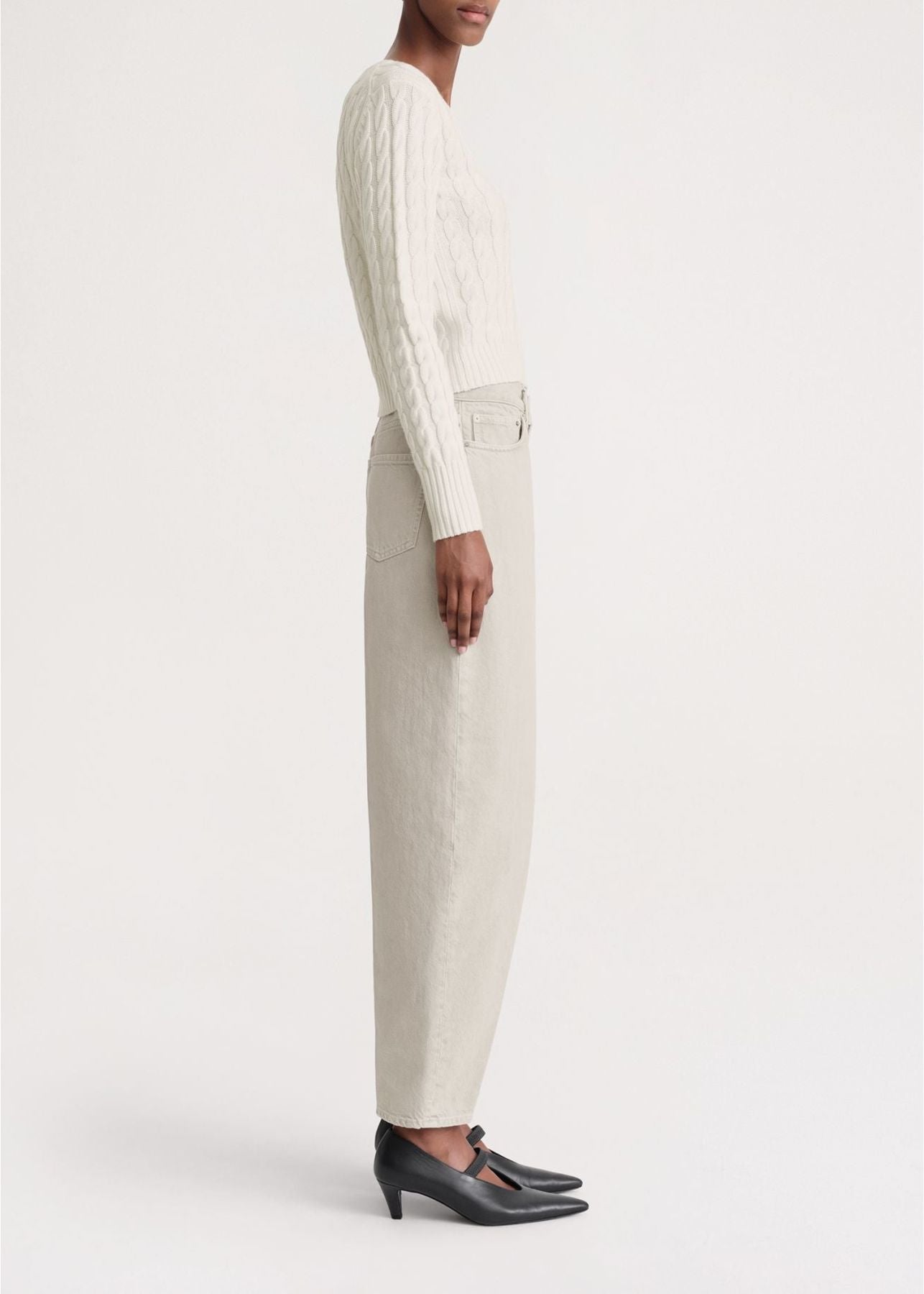 Pull tricoté en laine - Cream