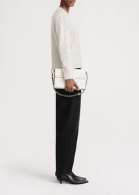 Wool sweater with lace pattern - Cream