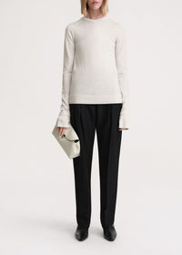 Wool jumper with flared sleeves - Cream