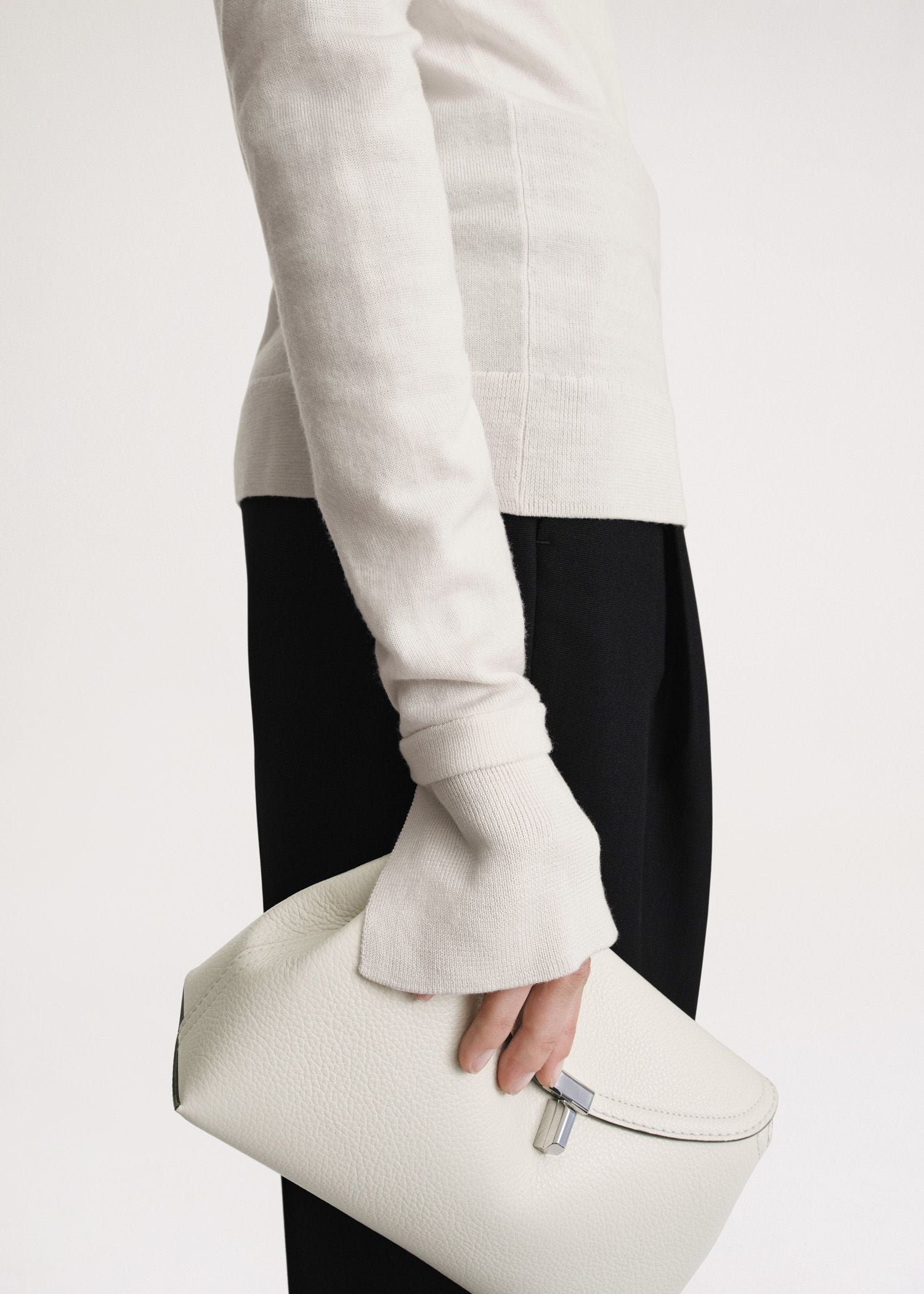 Wool jumper with flared sleeves - Cream