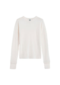 Wool jumper with flared sleeves - Cream