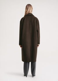 Manteau long en laine - Chocolate Melange